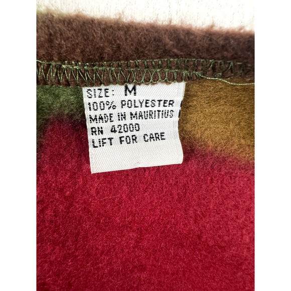 Vintage Aztec Fleece Vest Southwest Boho Western Geometric Button‎ Up Pockets - Picture 7 of 10